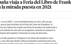 España viaja a Feria del Libro de Frankfurt con la mirada puesta en 2021 | La Vanguardia