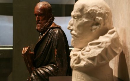 Photographs of te exhibition 'Miguel de Cervantes: From Live to Myth' at the Spanish National Library